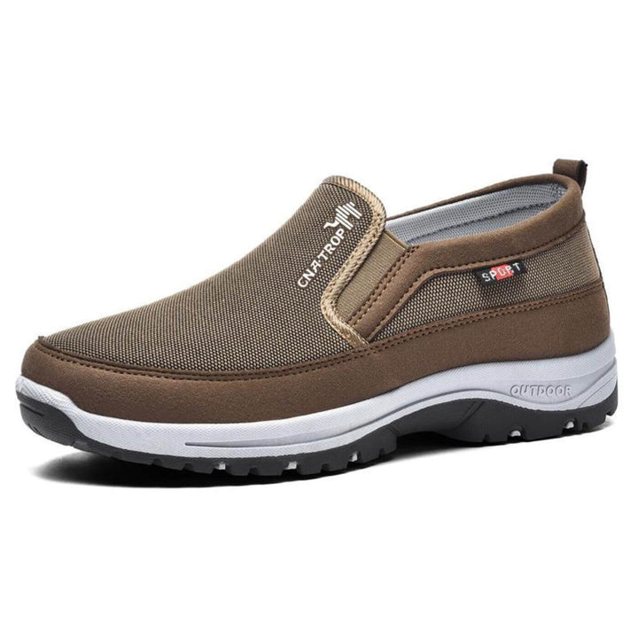 Chaussures orthopédiques homme à enfiler, dessus textile, semelle rembourrée, bout rond