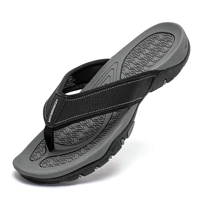 Chanclas para hombre de nobuk sintético, resistentes al agua, con soporte para el arco, plantilla acolchada y suela antideslizante – Casual para playa