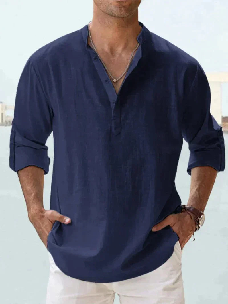 Chemise homme en lin sans manches à boutons, respirante, décontractée, pour la plage