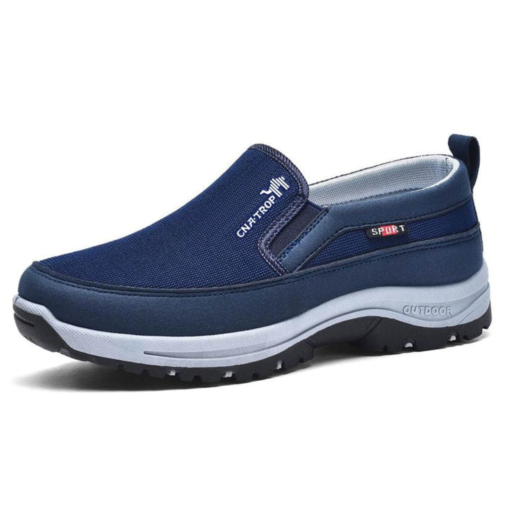 Chaussures orthopédiques homme à enfiler, dessus textile, semelle rembourrée, bout rond