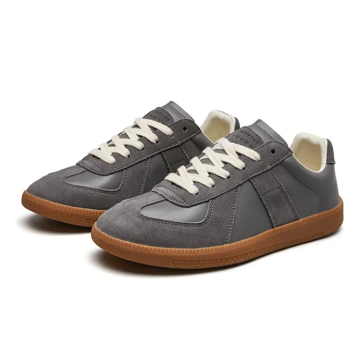 Men's Sneakers Leather Lace Up Non Slip Low Top Casual