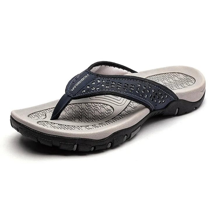 Chanclas para hombre de nobuk sintético, resistentes al agua, con soporte para el arco, plantilla acolchada y suela antideslizante – Casual para playa
