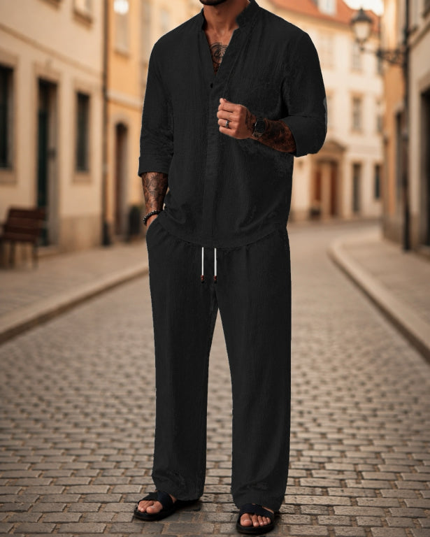 Men's Cotton-Linen 2-Piece Shirt Set | Relaxed Fit