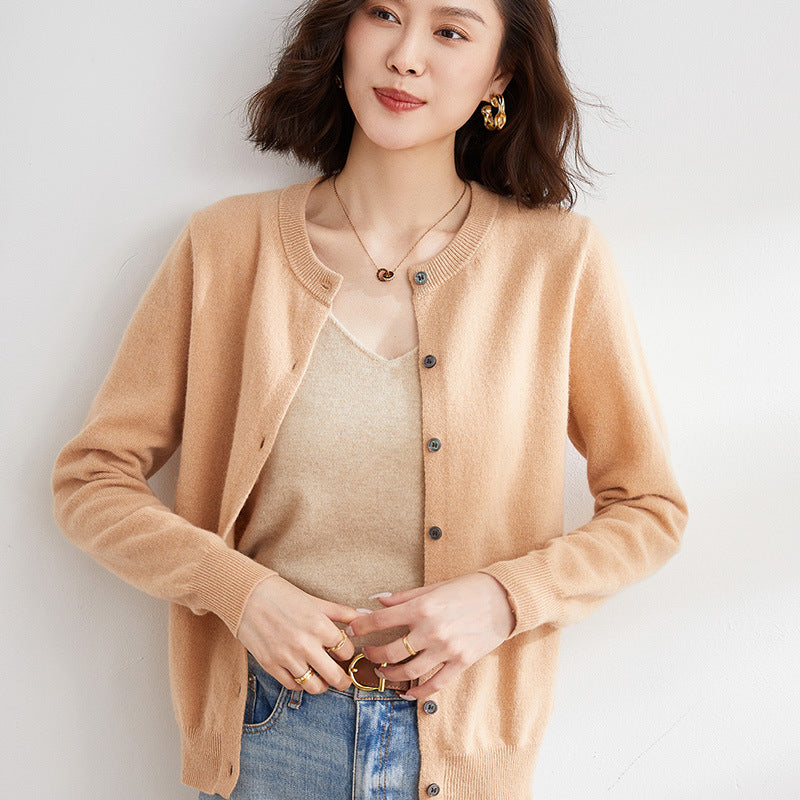 Sweater Button Up Mink Regular Fit Womens
