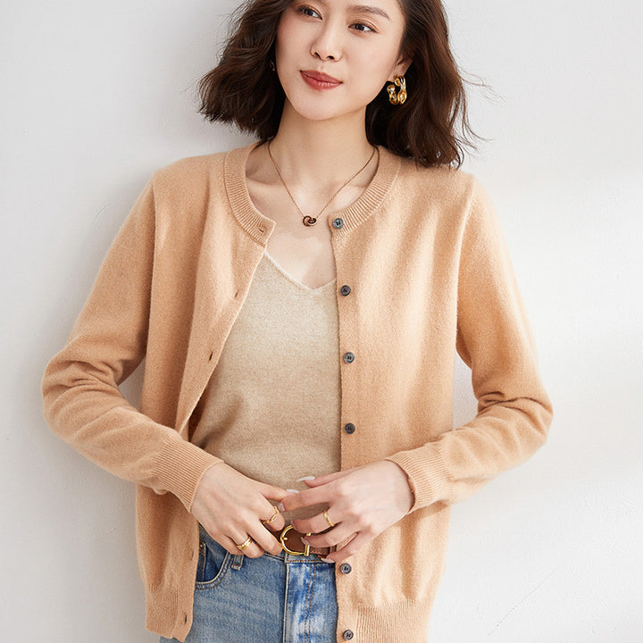 Sweater Button Up Mink Regular Fit Womens