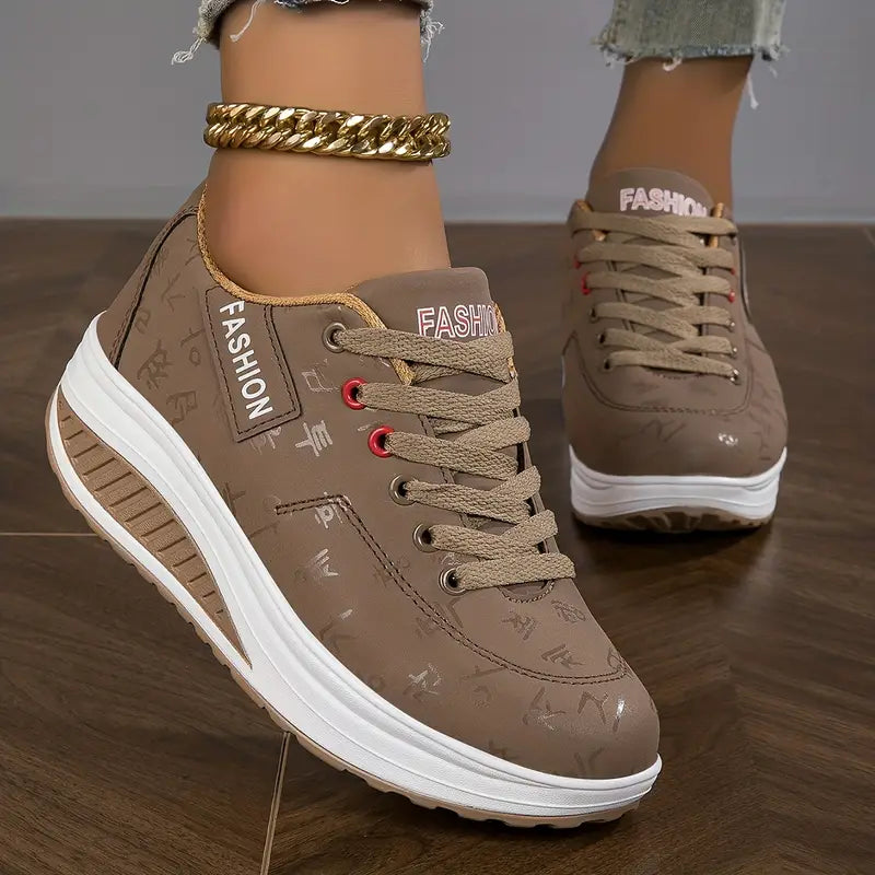 Zapatos para mujer con suela ortopédica acolchada, soporte estable, cordones, casuales