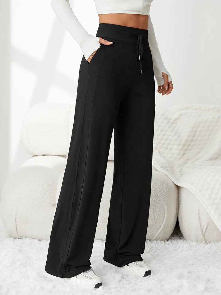 Women's Pants Ice Silk Wide Leg High Waist Loose Fit Casual Summer