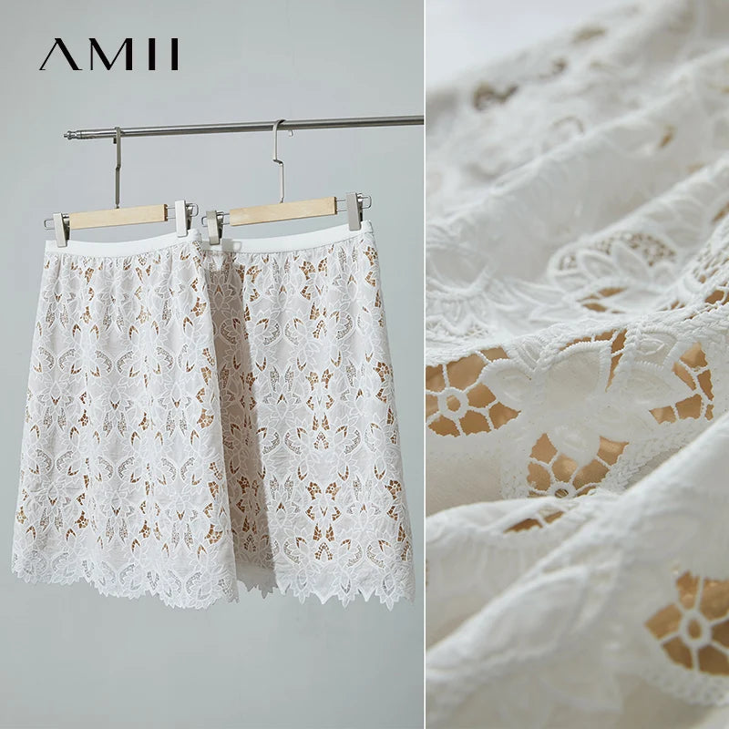 Women's Midi Dress Lace Embroidered Floral Short Sleeve Office Summer Wear