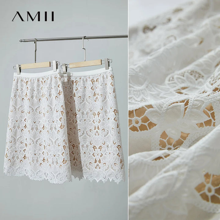 Women's Midi Dress Lace Embroidered Floral Short Sleeve Office Summer Wear
