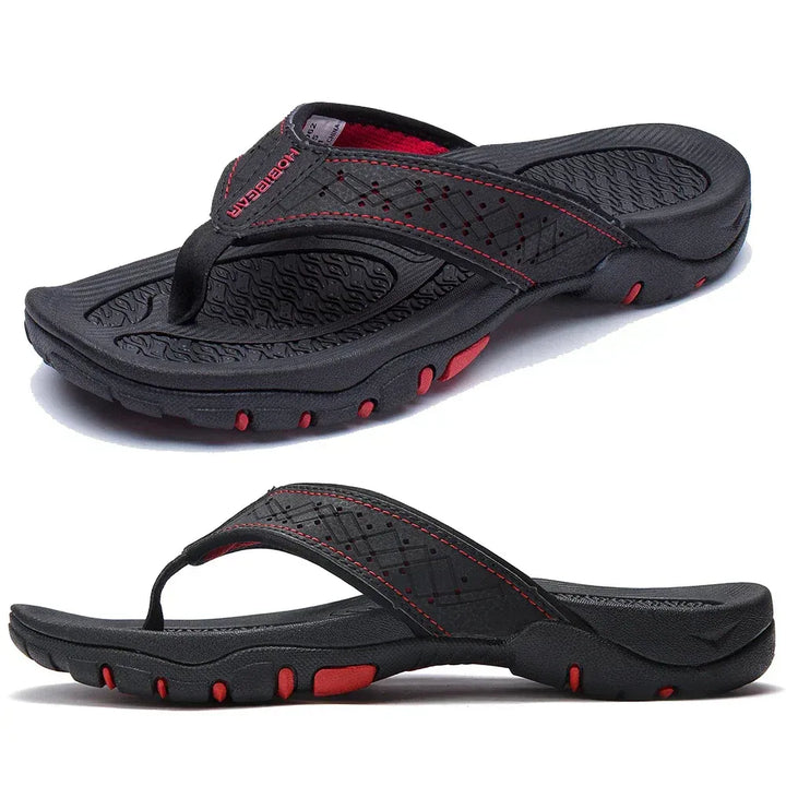 Chanclas para hombre de nobuk sintético, resistentes al agua, con soporte para el arco, plantilla acolchada y suela antideslizante – Casual para playa