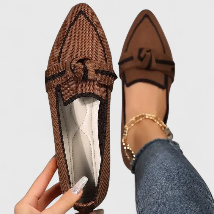 Women's Loafers Knit Mesh Breathable Pointed Toe Slip-On Arch Support