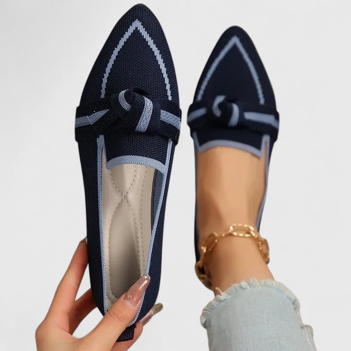 Women's Loafers Knit Mesh Breathable Pointed Toe Slip-On Arch Support