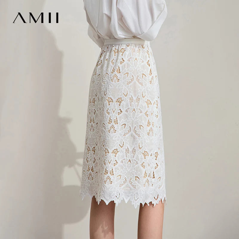 Women's Midi Dress Lace Embroidered Floral Short Sleeve Office Summer Wear