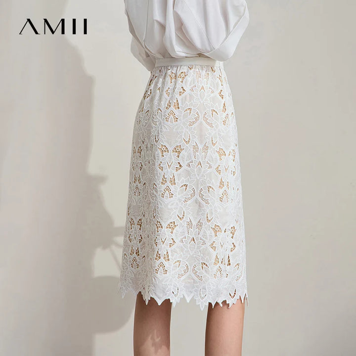 Women's Midi Dress Lace Embroidered Floral Short Sleeve Office Summer Wear