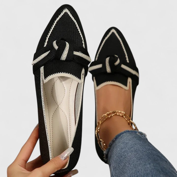 Women's Loafers Knit Mesh Breathable Pointed Toe Slip-On Arch Support