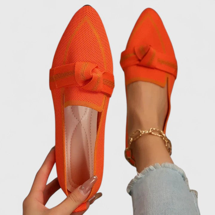 Women's Loafers Knit Mesh Breathable Pointed Toe Slip-On Arch Support
