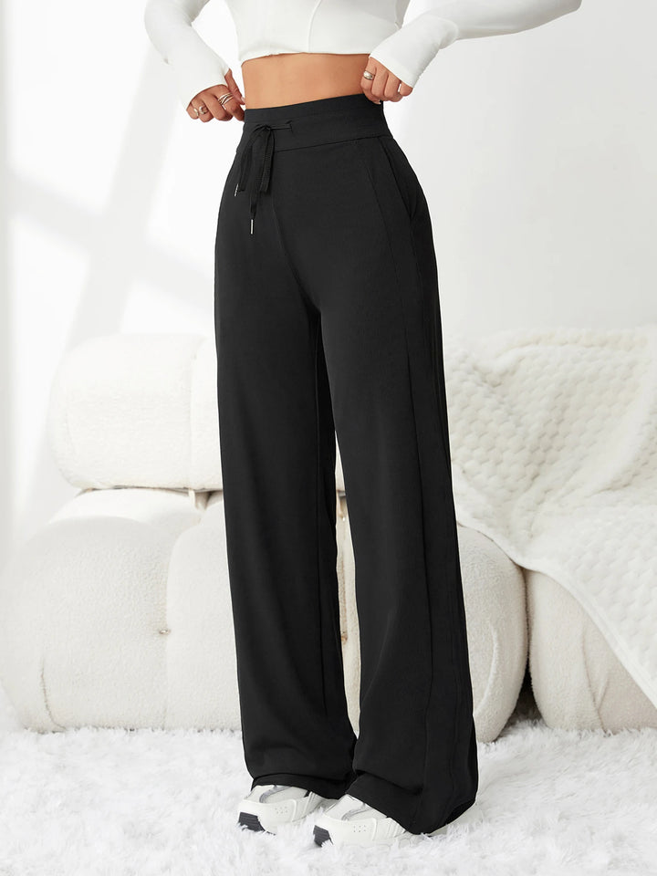 Women's Pants Ice Silk Wide Leg High Waist Loose Fit Casual Summer