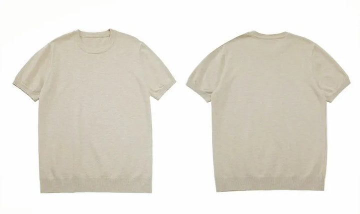 Men's T-Shirt Knit Solid Slim Fit Short Sleeve Round Neck Casual