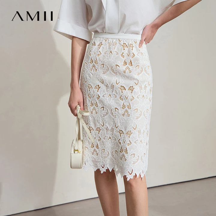 Women's Midi Dress Lace Embroidered Floral Short Sleeve Office Summer Wear