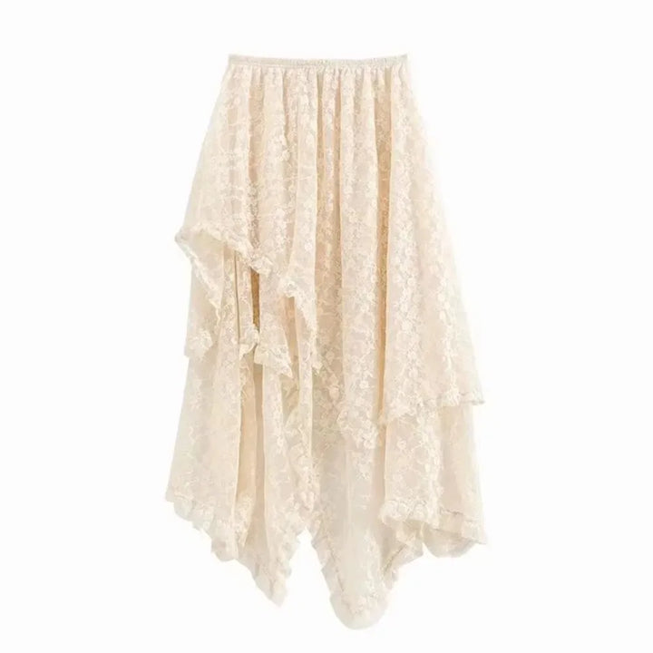 Women's Skirt Lace Asymmetric High Waist Irregular Hem Y2K Boho Party Wear