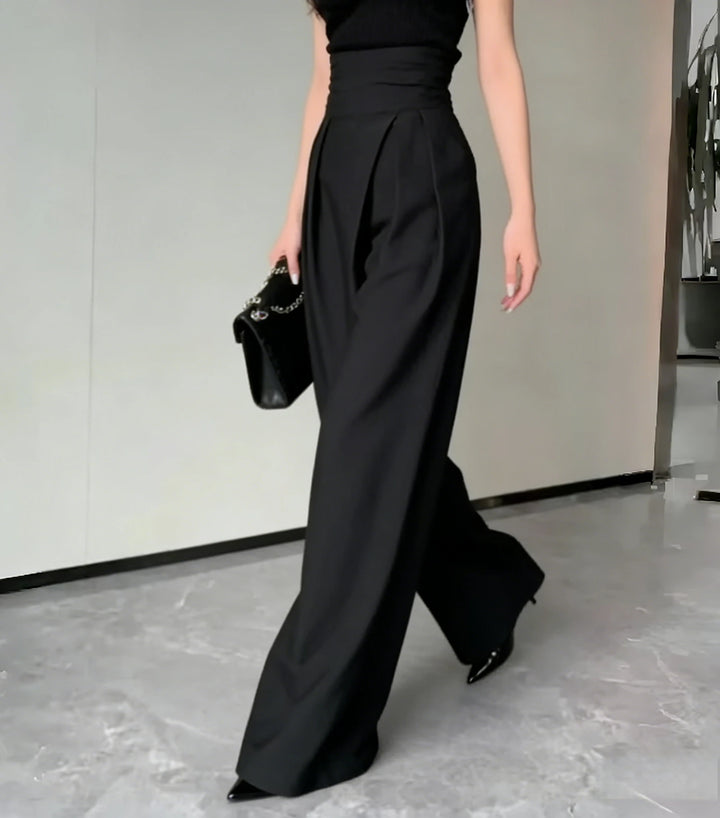 Women's Pants Wide Leg High Waist Straight Fit Casual Office