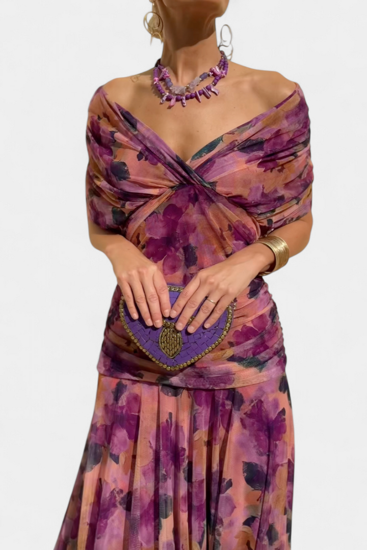 Vestido de mujer floral de manga larga para ceremonia