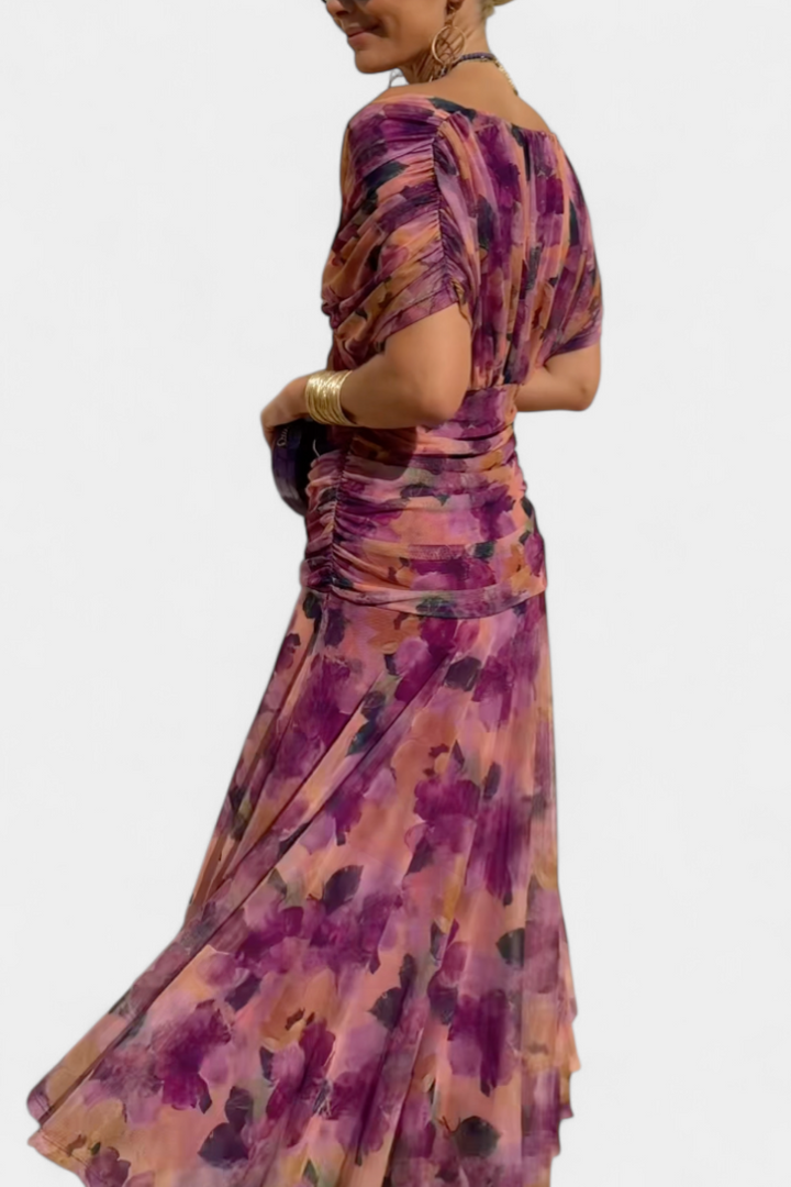 Vestido de mujer floral de manga larga para ceremonia