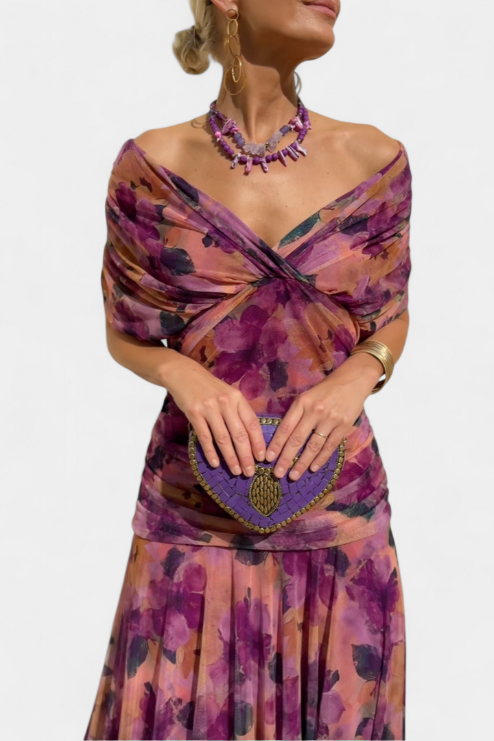 Vestido de mujer floral de manga larga para ceremonia
