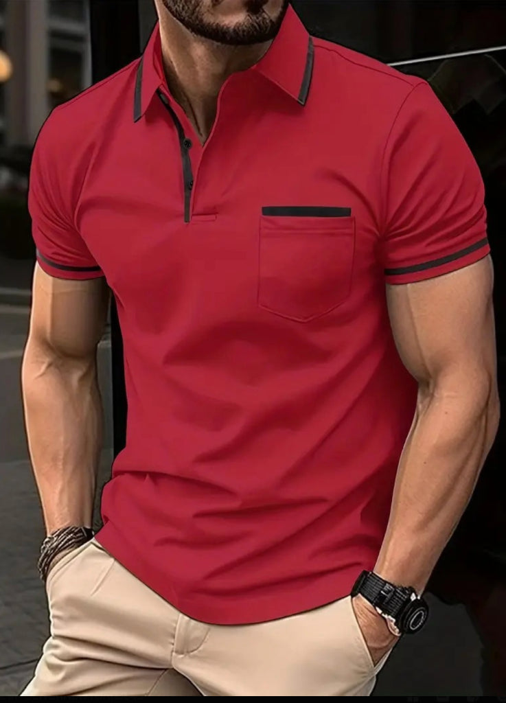 Polo de manga corta para hombre | Bolsillo en el pecho