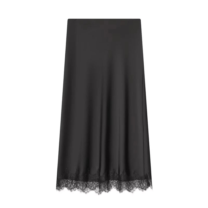 Women's Midi Skirt Satin Lace Polka Dot High Waist Straight Casual Wear