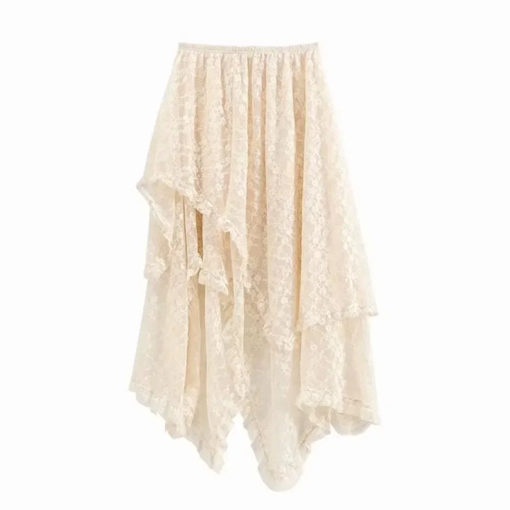 Women's Skirt Lace Asymmetric High Waist Irregular Hem Y2K Boho Party Wear