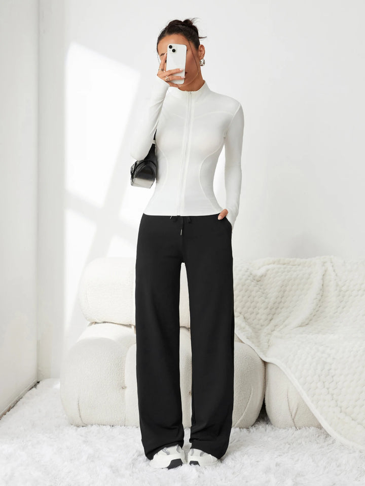 Women's Pants Ice Silk Wide Leg High Waist Loose Fit Casual Summer