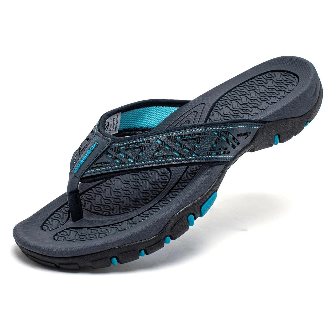 Chanclas para hombre de nobuk sintético, resistentes al agua, con soporte para el arco, plantilla acolchada y suela antideslizante – Casual para playa