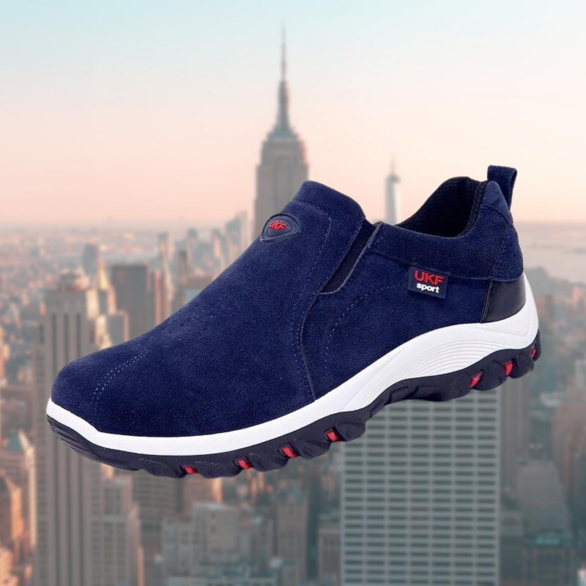 Zapatos para hombre sin cordones con suela acolchada, entrada elástica, antideslizantes, casuales