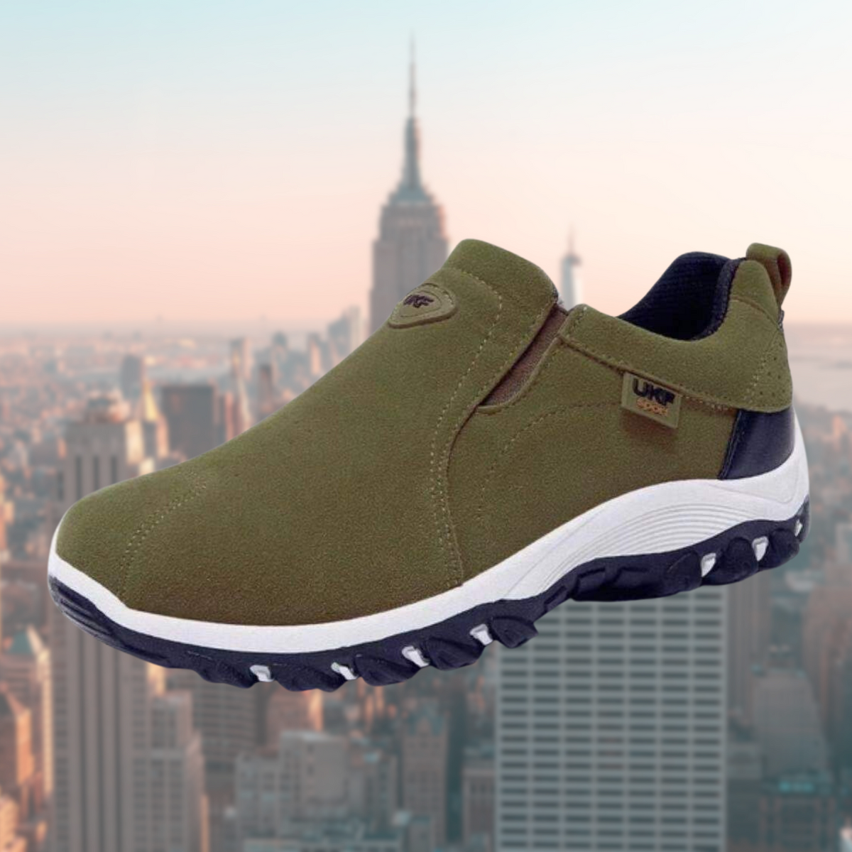 Zapatos para hombre sin cordones con suela acolchada, entrada elástica, antideslizantes, casuales