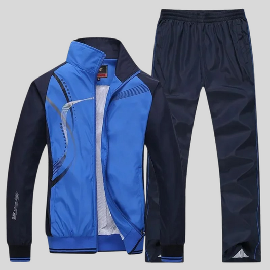 Men's Tracksuit Lightweight Zip Up Jacket Elastic Waist Pants Athletic Set