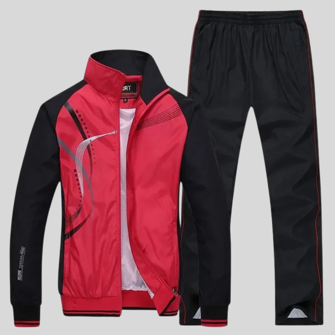 Men's Tracksuit Lightweight Zip Up Jacket Elastic Waist Pants Athletic Set