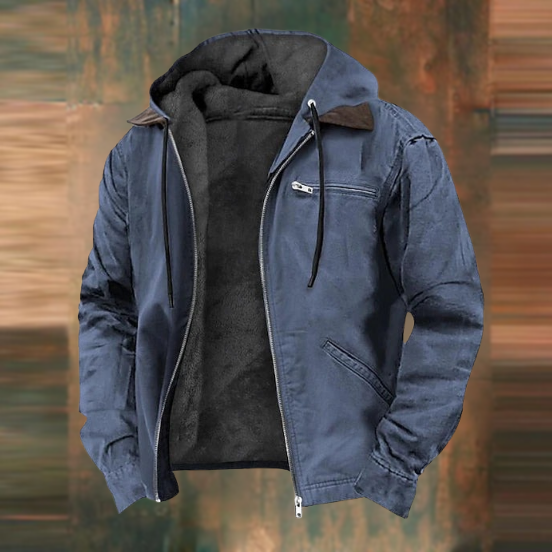 Men's Jacket Lightweight Hooded Zip-Up Pockets – Transitional