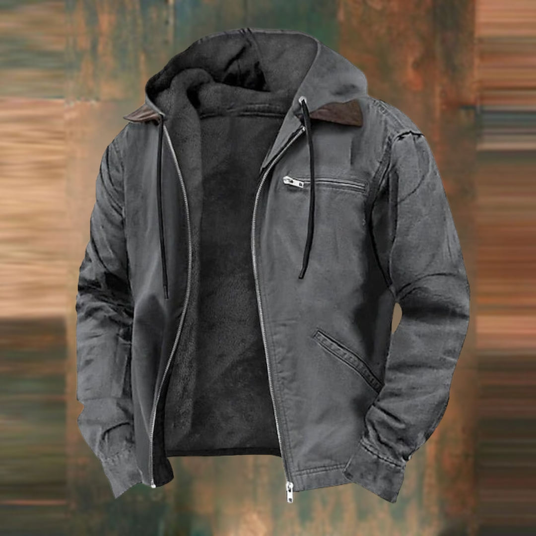 Men's Jacket Lightweight Hooded Zip-Up Pockets – Transitional