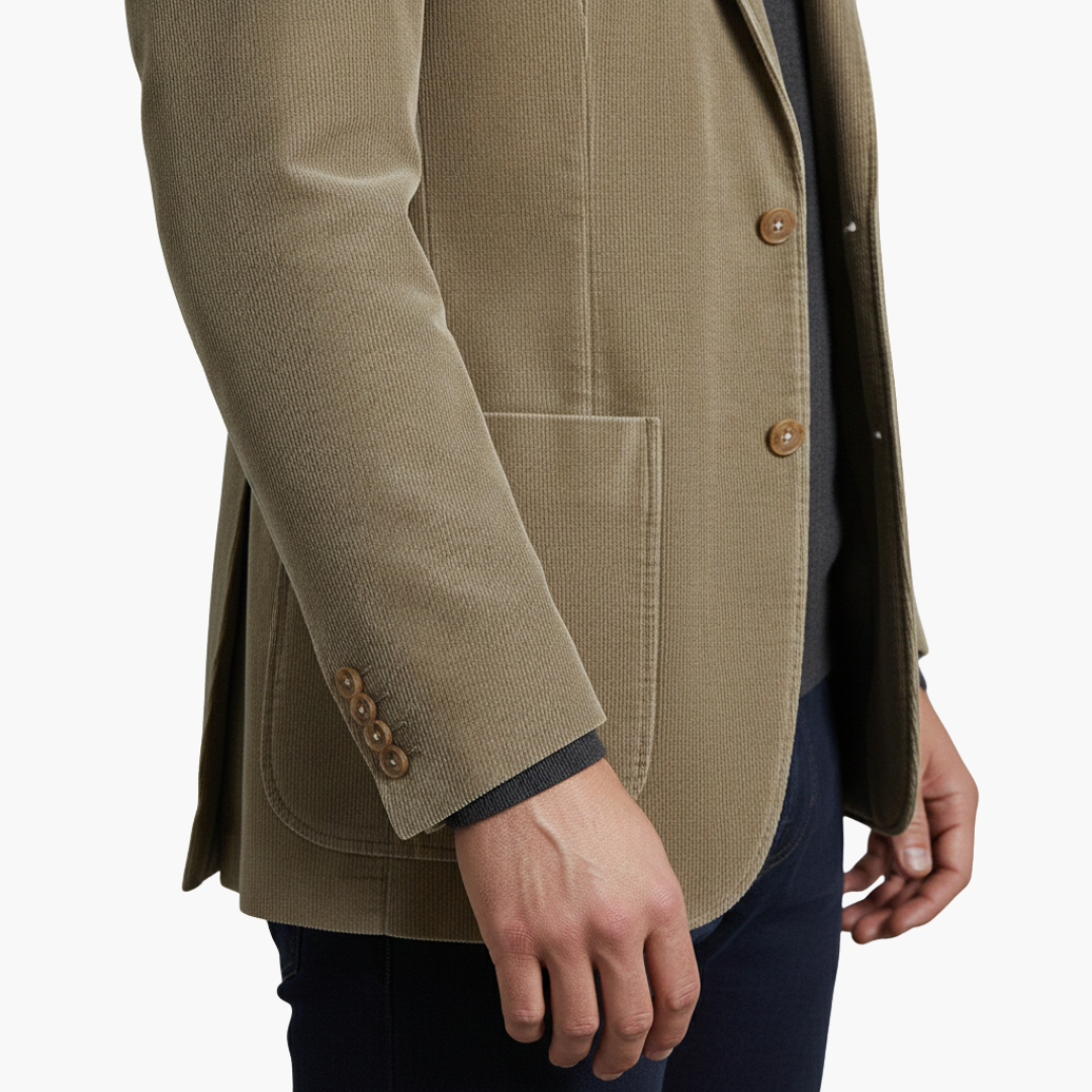 Men's Blazer Notch Lapel Button Closure Long Sleeve Formal