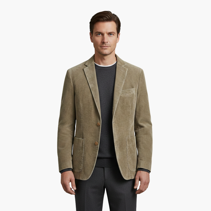 Men's Blazer Notch Lapel Button Closure Long Sleeve Formal