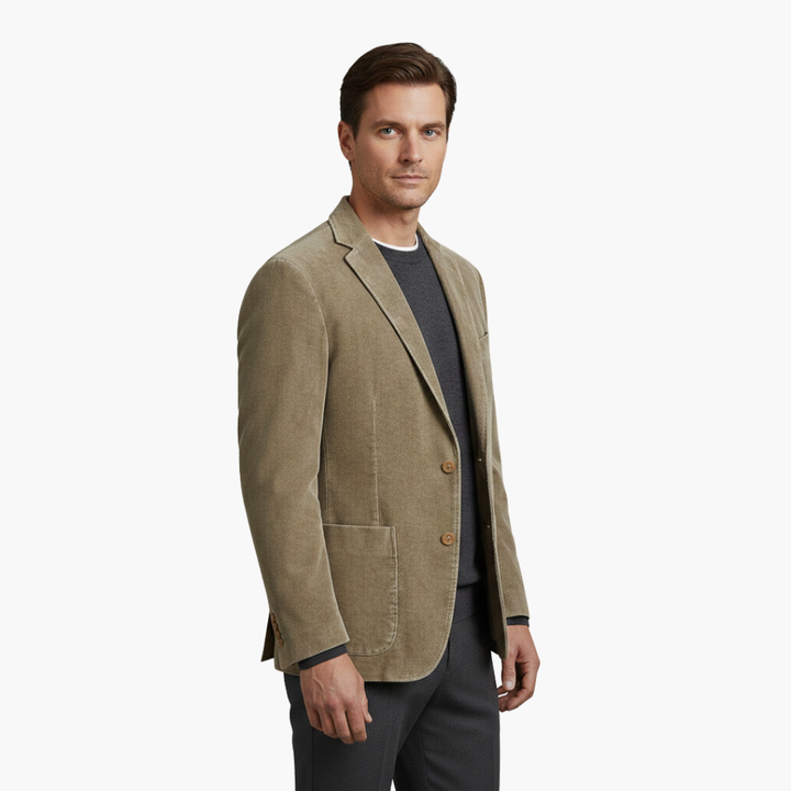 Men's Blazer Notch Lapel Button Closure Long Sleeve Formal