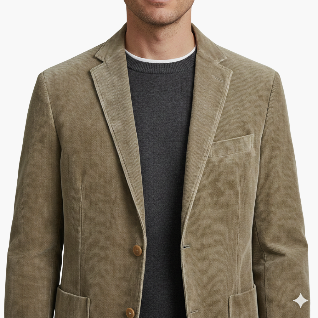 Men's Blazer Notch Lapel Button Closure Long Sleeve Formal