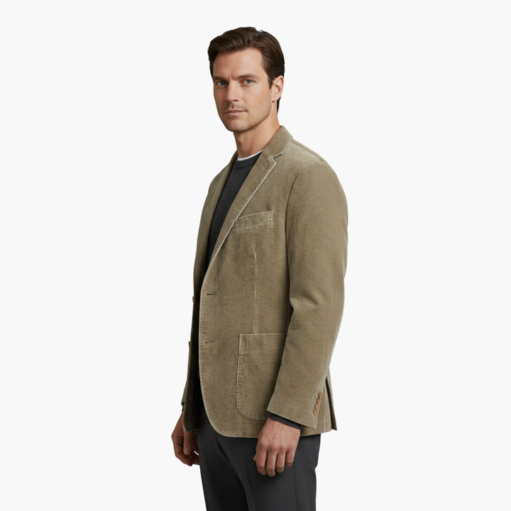 Men's Blazer Notch Lapel Button Closure Long Sleeve Formal