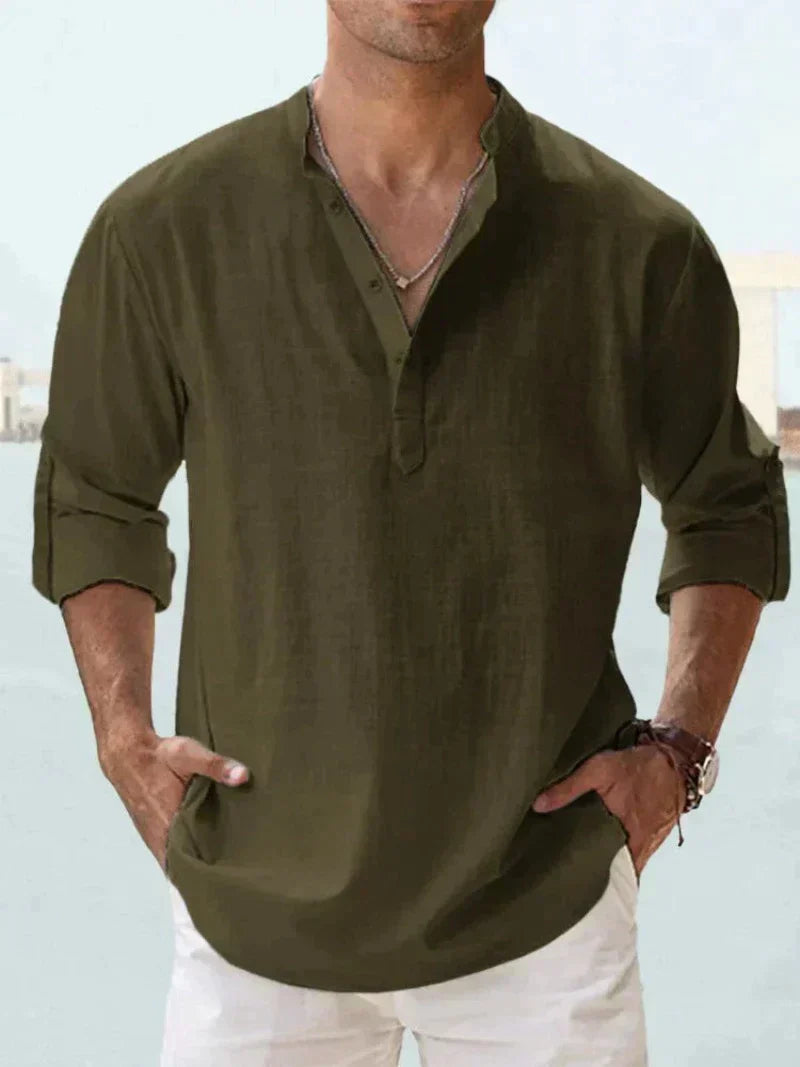 Chemise homme en lin sans manches à boutons, respirante, décontractée, pour la plage