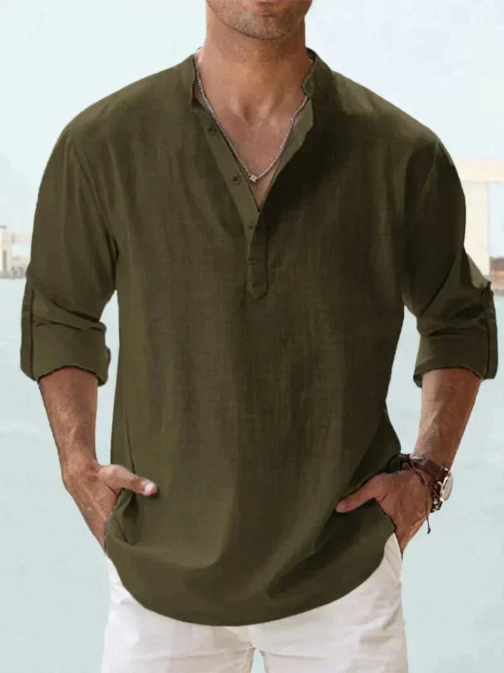 Camisa de lino para hombre sin mangas con botones, transpirable, casual, para playa