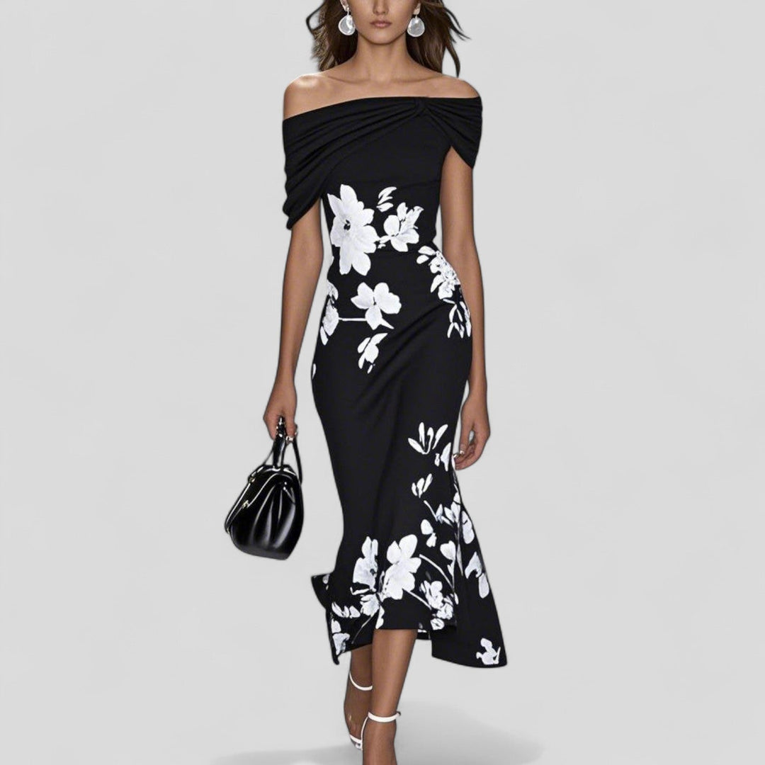 Women's Floral Midi Dress Sleeveless V-Neck