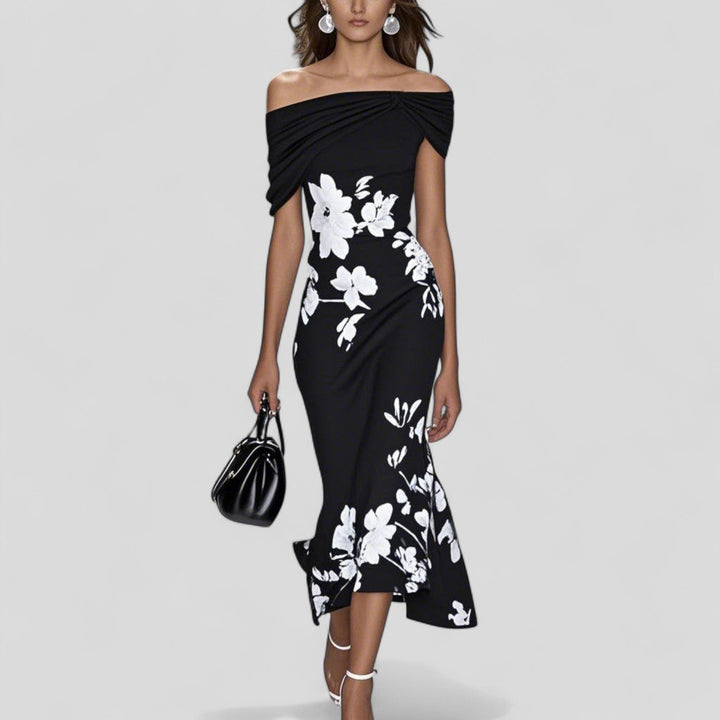Women's Floral Midi Dress Sleeveless V-Neck