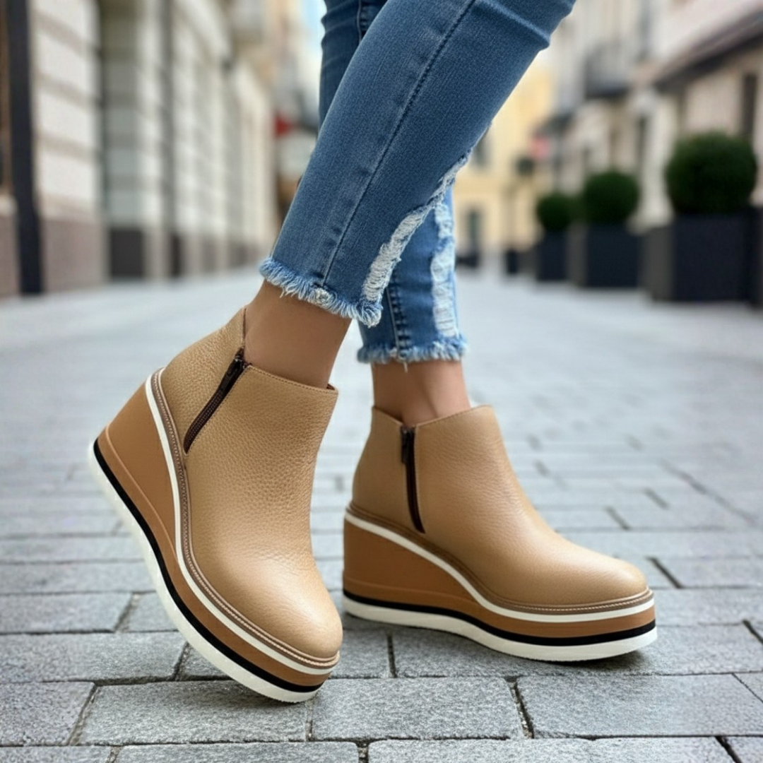 Botines ortopédicos de tacón cuña para mujer