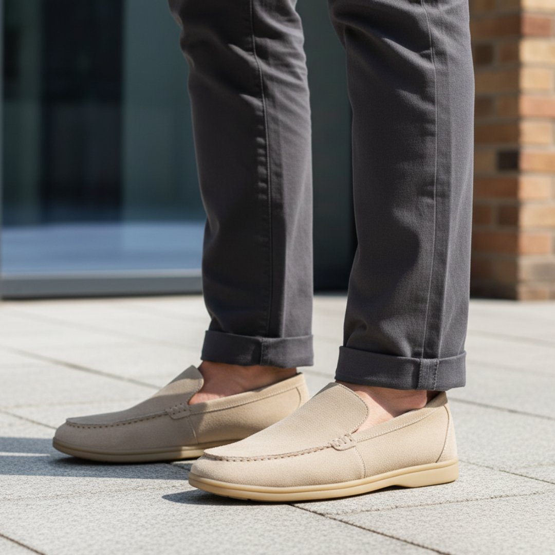 Mocassins à enfiler pour homme en daim synthétique orthopédique